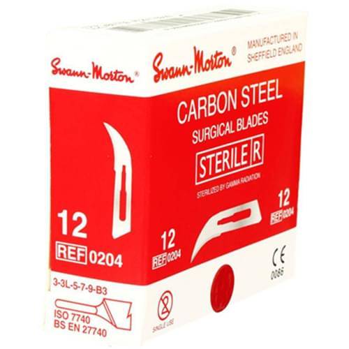Swann-Morton #12 Carbon Steel Scalpel Blade