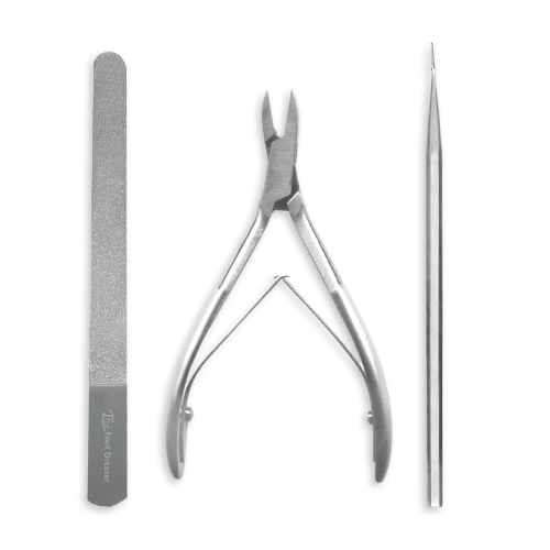 5.5" Straight Jaw Single Use Instrument Set #2 With Single Ended Blacks File, Diamond Foot Dresser