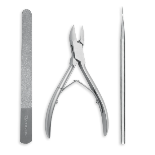 5.5" Curved Jaw Single Use Instrument Set #1 With  Single Ended Blacks File, Diamond Foot Dresser = 400-173