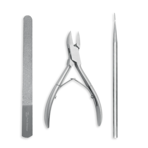 5" Curved Jaw Single Use Instrument Set #5 With Single Ended Blacks File, Diamond Foot Dresser = 400-174