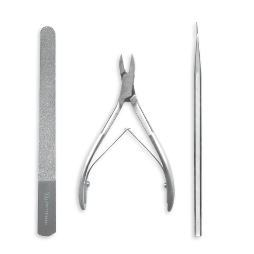 5" Straight Jaw Single Use Instrument Set #6 With Single Ended Blacks File, Diamond Foot Dresser