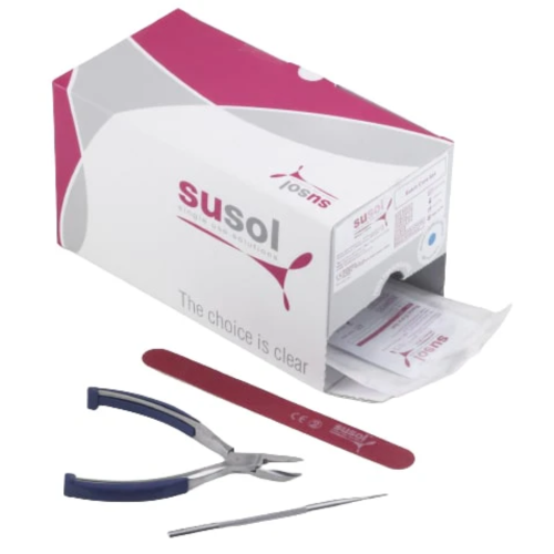 Susol® Single Use Nail Care Set With 5.0" Curved Jaw Nipper, Single-Ended Blacks File, Double-Sided Emery Board