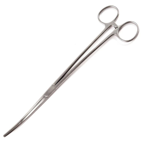 Econo Sterile™ Bozeman Uterine Dressing Forceps, 'S'-Curved, Disposable - 10.25"