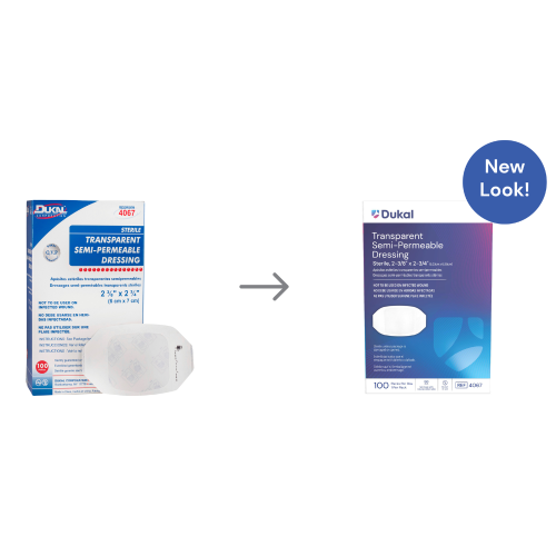 Dukal Sterile Transparent Semi-Permeable Dressing - 2 3/8" x 2 3/4" (Box of 100) = 300-4067