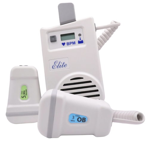 Imex Elite 200R Handheld Doppler With 3 MHz Obstetric & 5 MHz Vascular Probes & Digital Display (Rechargeable)