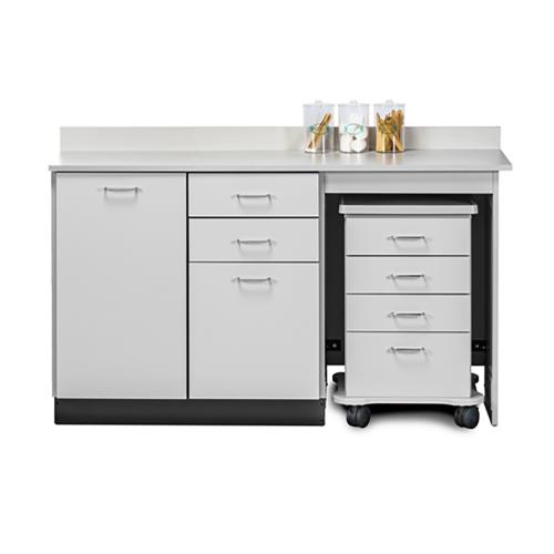 Clinton Cart Mate Cabinet with Cart Right - Grey