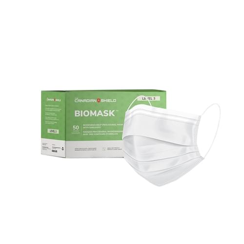 BioMask™ Biodegradable Level 3 Procedural Earloop Face Mask White 50/Box