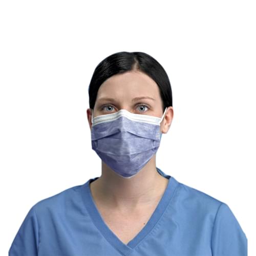 PRIMED PG4-1073 Level 3 Anti-Fog Foam Earloop Face Mask Indigo 4-Ply With Filter 50/Box