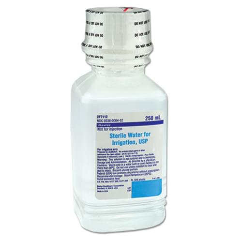 Sterile Water for Irrigation 250 ml bottle 24/case
