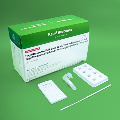 Influenza AB + COVID-19 Antigen, 3 in 1 Test - Box of 25 Test Kits = 501-19CPC25