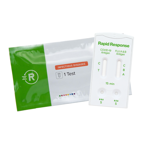 Influenza AB + COVID-19 Antigen, 3 in 1 Test - Box of 25 Test Kits = 501-19CPC25