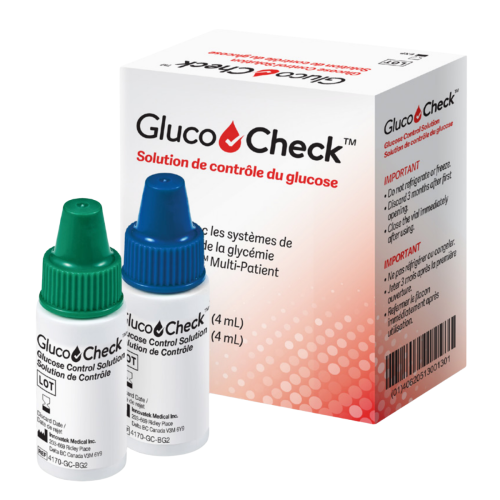 GlucoCheck™ Blood Glucose Control Solution A & B – 2 Vials / Kit