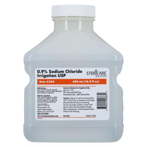 Sodium Chloride Irrigation, Sterile - 500 mL Screw Cap Bottle