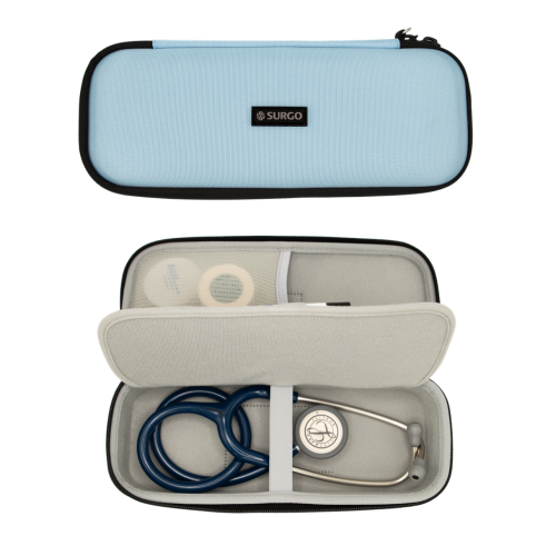 Deluxe Deep Compact Stethoscope Case - Blue