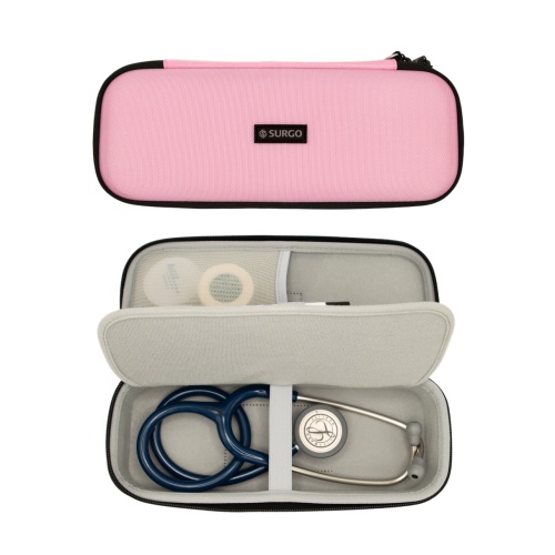 Deluxe Deep Compact Stethoscope Case - Pink