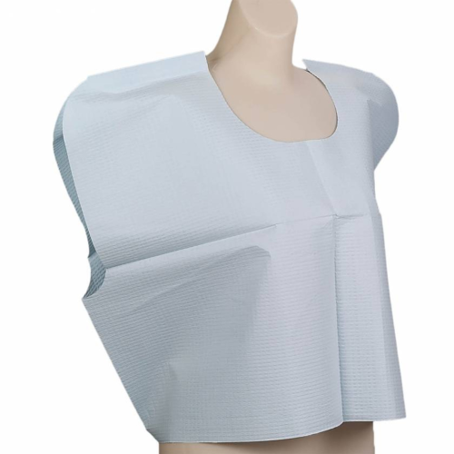 TIDI Waist-Length Exam Cape - White, 30" x 21" (Case of 100)