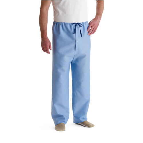 Pajama Pants with Blue Drawstring, Solid Blue - X-Large (Pack of 12)