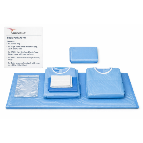 Basic Surgical Pack With AAMI L3 Gowns (2), Mayo Cover and Table Cover