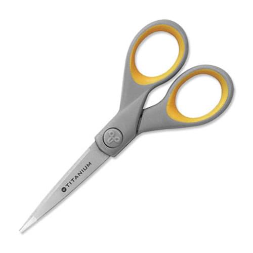 Straight Scissors Titanium Bonded Gray/Yellow - 5"