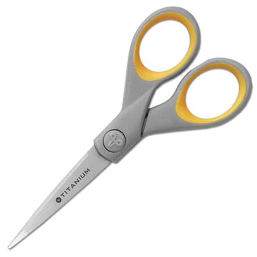 Straight Scissors Titanium Bonded Gray/Yellow - 8"