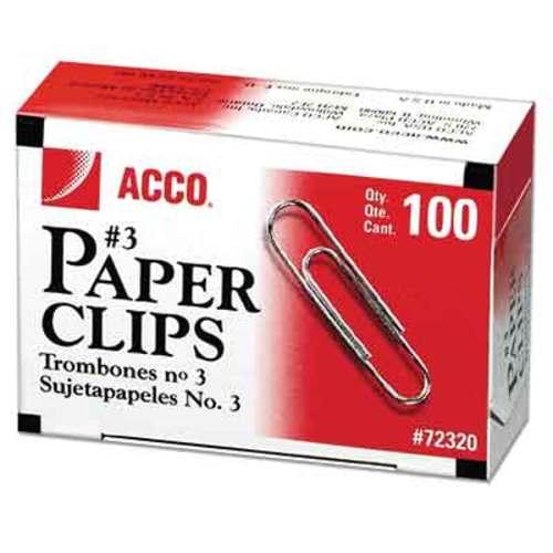 Acco Paper Clips #3  7/8" - 1000/BX