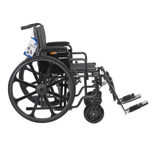 Dynarex Bari+Max Bariatric Wheelchair, 22" Seat with Desk Arm & Elevating Leg Rest = 850-10233