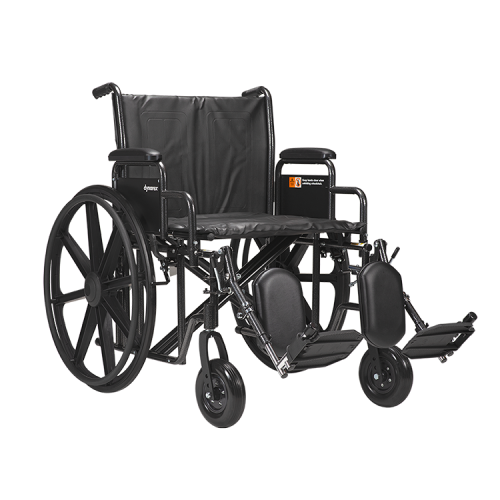 Dynarex Bari+Max Bariatric Wheelchair, 22" Seat with Desk Arm & Elevating Leg Rest = 850-10233