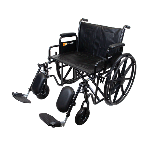 Dynarex Bari+Max Bariatric Wheelchair, 22" Seat with Desk Arm & Elevating Leg Rest