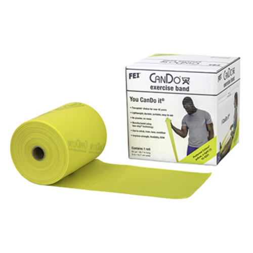 CanDo Low Powder Exercise Band, 50 Yard Roll - Yellow (X-Light)