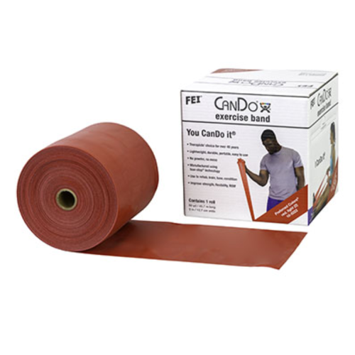 CanDo Low Powder Exercise Band, 50 Yard Roll - Red (Light)
