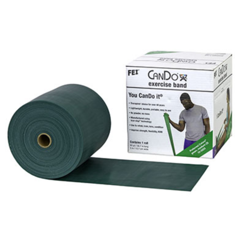 CanDo Low Powder Exercise Band, 50 Yard Roll - Green (Medium)