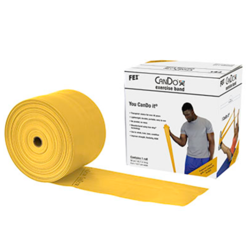 CanDo Low Powder Exercise Band, 50 Yard Roll - Gold (XX-Heavy)