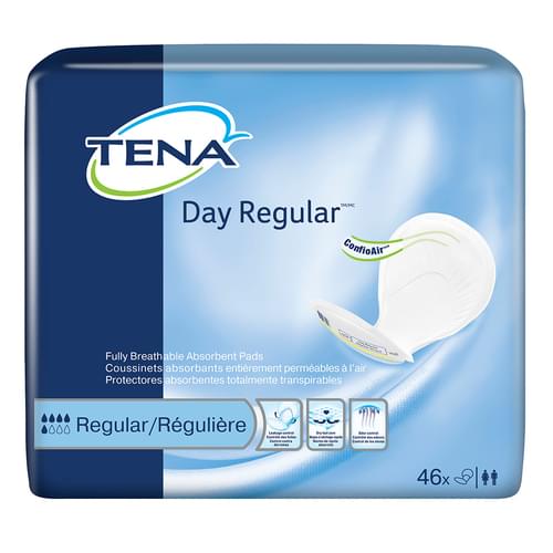 TENA Day Regular Pads For Pad & Pant System Insert Moderate Absorbency 46/Pack