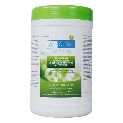 All Clean Natural Disinfecting Peroxide Wipes 90 Wipes/Tub
