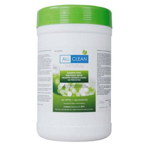 All Clean Natural Disinfecting Peroxide Wipes 160 Wipes/Tub