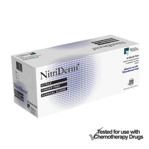 NitriDerm® Nitrile Surgical Gloves, Chemo Tested - Size 6 (Box of 50)
