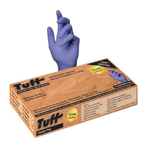 Tuff Nitrile Powder Free Purple Exam Gloves Large