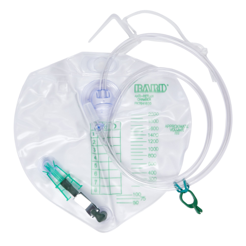 Bard Urine Drainage Bag with Anti-Reflux Chamber - 2000 mL