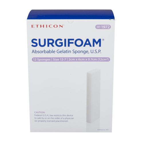 SURGIFOAM® Absorbable Gelatin Sponge - 2cm x 6cm x 7mm  (Box of 12) = 900-1972