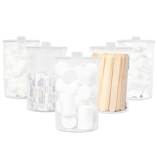 Plastic Sundry Jar with Lid - Set of 5