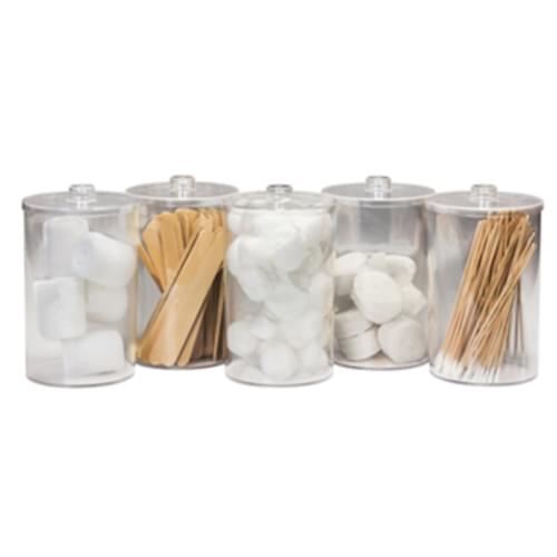 Clinton Unlabeled Clear Plastic Sundry Jars