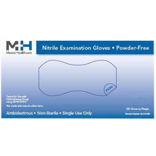 Medical Nitrile Powder Free Light Blue Exam Gloves Large