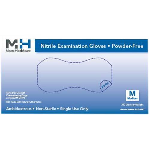 Medical Nitrile Powder Free Light Blue Exam Gloves Medium