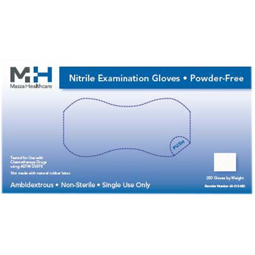 Medical Nitrile Powder Free Light Blue Exam Gloves 200/Box