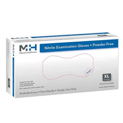 Medical Nitrile Powder Free Exam Gloves X-Large - Slim Fit Space Saver Box Design