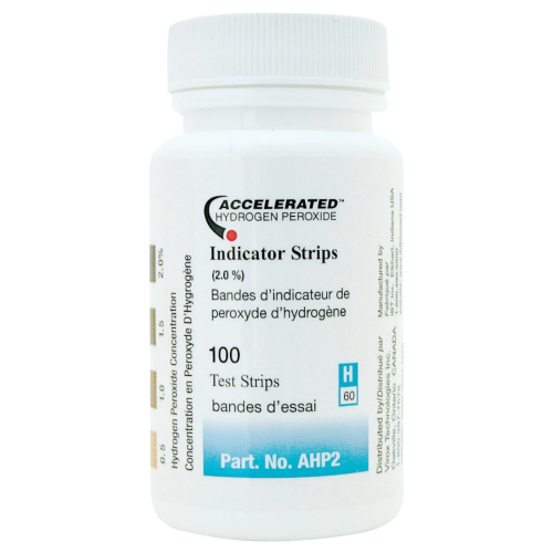Accelerated Hydrogen Peroxide AHP2 Indicator Test Strips, 2% AHP - Bottle of 100 = 900-AHP2-S