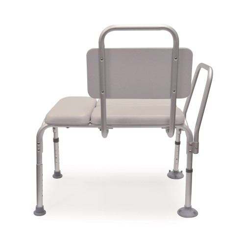 Bios Living Padded Transfer Bench - Adjustable Bath Seat With Backrest, Grey