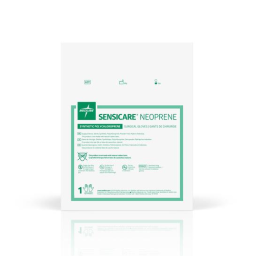 SensiCare® Sterile Powder-Free Neoprene Surgical Gloves, Size 8, Brown – Box of 50 Pairs