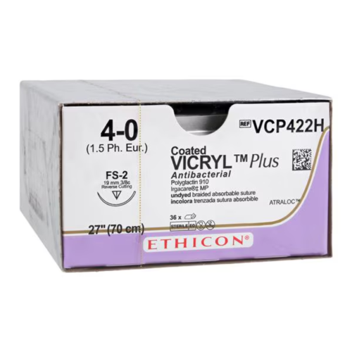 Ethicon VCP422H COATED VICRYL® Plus Antibacterial (Polyglactin 910) Suture - Box of 36 = 900-VCP422H