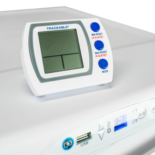 Danby Health 1.6 cu. ft. Countertop Medical Fridge With TMD NIST Certified Thermometer in White = 900-DH016A1W-T